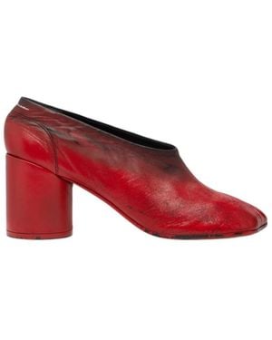MM6 by Maison Margiela Anatomic Block-Heel Court Shoes - Red