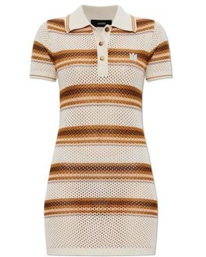 Amiri Striped Knitted Mini Dress - Natural