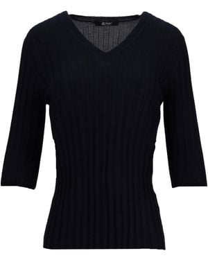 Lela Rose V-Neck Sweater - Black