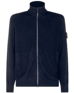 Stone Island High-Neck Cardigan - Blue