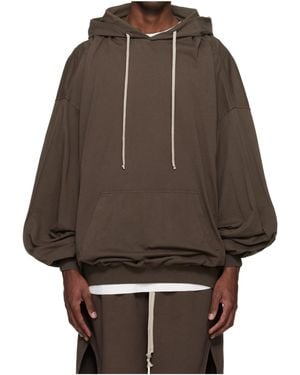 Rick Owens Temple Hun Long-Sleeve Hoodie - Brown
