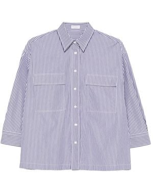 Brunello Cucinelli Embroidered Striped Shirt - Purple