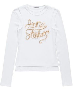 Acne Studios Layered Logo T-Shirt - White