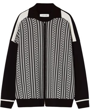 Lanvin Zip-Fastening Patterned Cardigan - Black