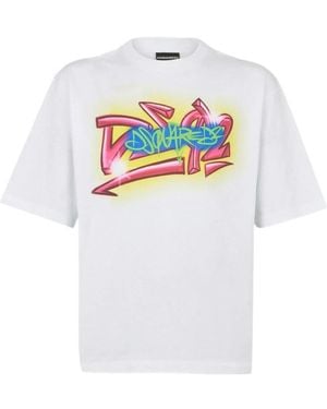 DSquared² Graffiti Logo T-Shirt - White