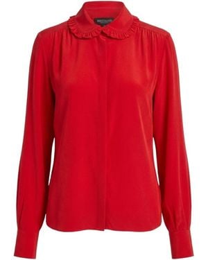 Gucci Silk Crêpe De Chine Shirt With Embroidery - Red