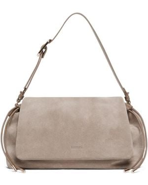 Marella Suede Drawstring Bag - Grey