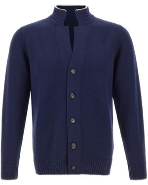 Eleventy Long-Sleeved Cardigan - Blue