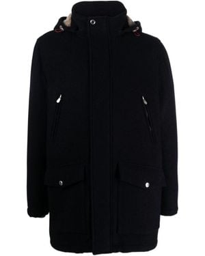 Brunello Cucinelli Concealed Fastened Hooded Parka - Blue