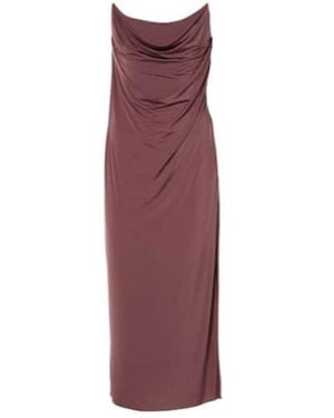 Alex Perry Draped Jersey Corset Dress - Purple