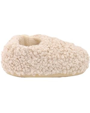 Moon Boot Faux Curly Slip-On Sandals - Natural
