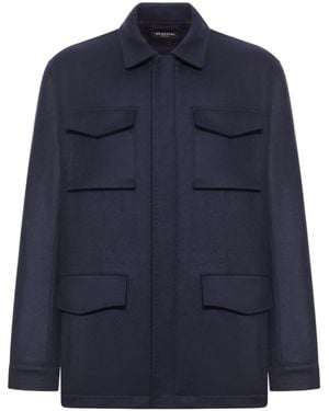 Kiton Flap-Pocket Cashmere Coat - Blue