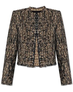 IRO Tweed Frayed-Edge Jacket - Black