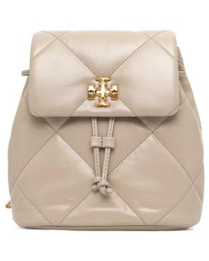 Tory Burch Kira Logo Plaque Mini Backpack - Natural