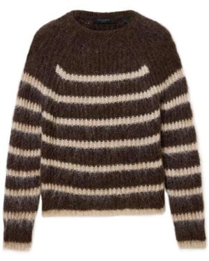 AllSaints Wool-Blend Stripe Riga Jumper - Brown