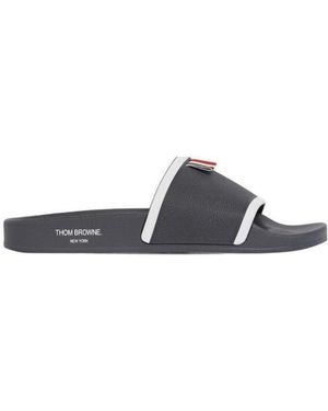 Thom Browne Logo Trim Pool Slides - White