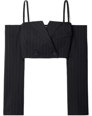 Monse Twill Fabric Cropped Jacket - Black