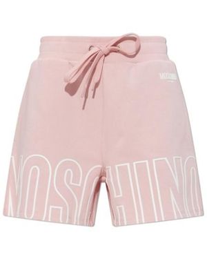 Moschino Logo Print Sweat Shorts - Pink