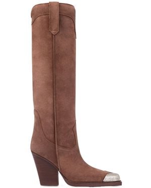 Paris Texas El Dorado Embellished Toe Boots - Brown
