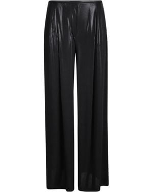 Norma Kamali High-Rise Wide-Leg Trousers - Black