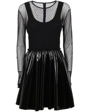 RED Valentino High-Shine Panel Detail Dress - Black