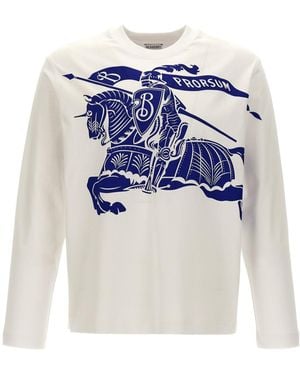 Burberry Ekd Printed Crewneck Sweatshirt - White