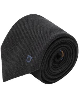 Ferragamo Ferragamo Textured Logo Tie - Black