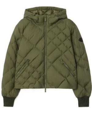 Burberry Check-Stitch Nylon Delley Puffer Jacket - Green