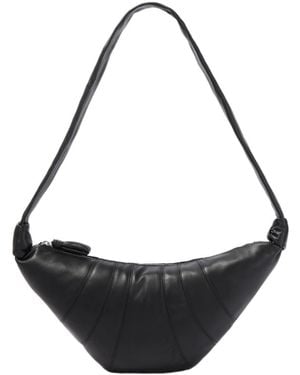 Lemaire Croissant Medium Leather Shoulder Bag - Black