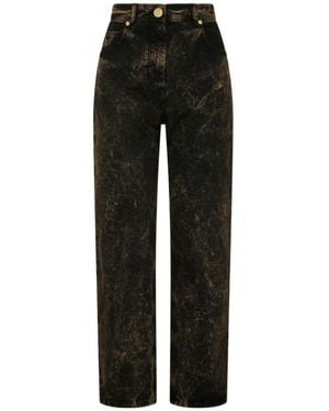 Balmain Straight Denim Jeans Marble - Black