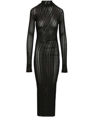 Amazuìn Olga Ribbed Long Dress - Black