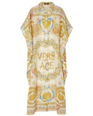 Versace Underwater Barocco Cover-Up Dress - Metallic