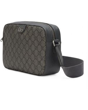 Gucci Medium Ophidia Logo Plaque Messenger Bag - Black