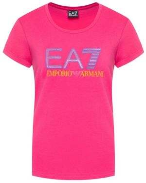 EA7 Round-Necked Logo T-Shirt - Pink