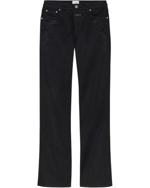 Closed Embroidered High-Rise Jeans - Black