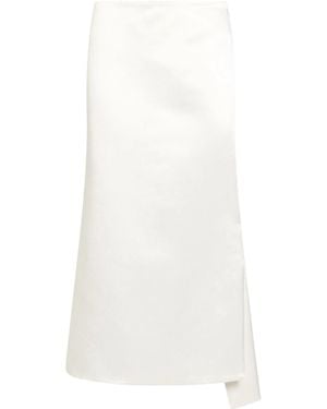 Sportmax Solid-Color Midi Skirt - White