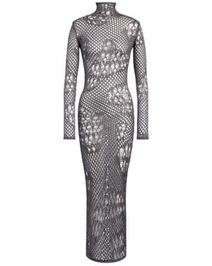Dondup Long-Sleeve High-Neck Dress - Grey