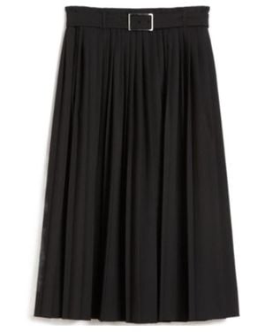 Sportmax Belted Pleated Skirt - Black