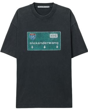 Alexander Wang Oversized Street Sign T-Shirt - Black