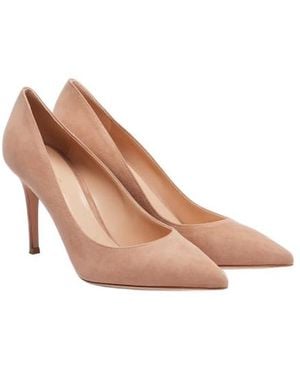Gianvito Rossi Solid Suede Pumps - Pink