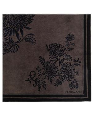 Ferragamo Square Silk Scarf - Black