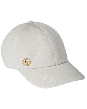 Gucci Wool Baseball Hat With Double G - White
