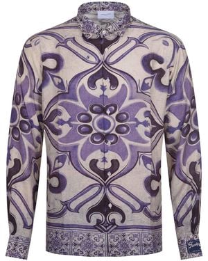 FAMILY FIRST Family First Amalfi Printed Shirt - Blue