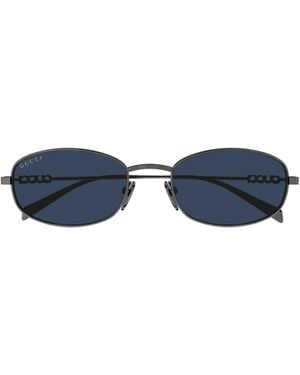Gucci Eyewear Oval Frame Sunglasses - Blue
