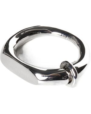 Jil Sander Logo Engraved Ring - White