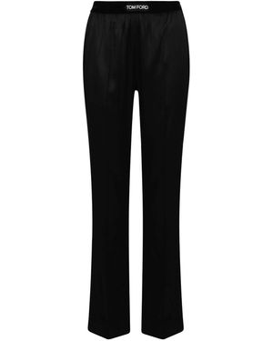 Tom Ford Satin Straightleg Trousers - Black