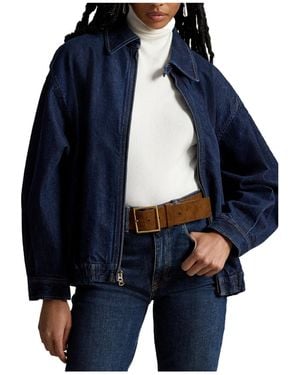 Polo Ralph Lauren Wash Collared Zipup Denim Jacket - Blue