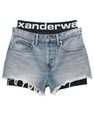Alexander Wang Pre-Styled Relaxed Logo Biker Shorts - Blue