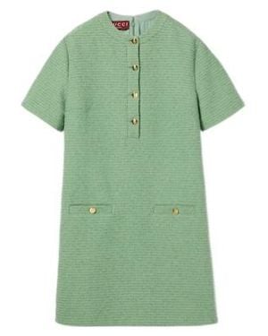 Gucci Cotton Bouclé Mini Dress - Green