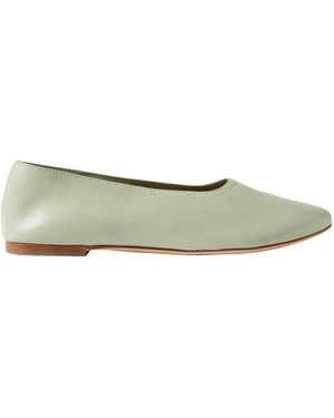 STAUD Leather Ballet Flats - Green
